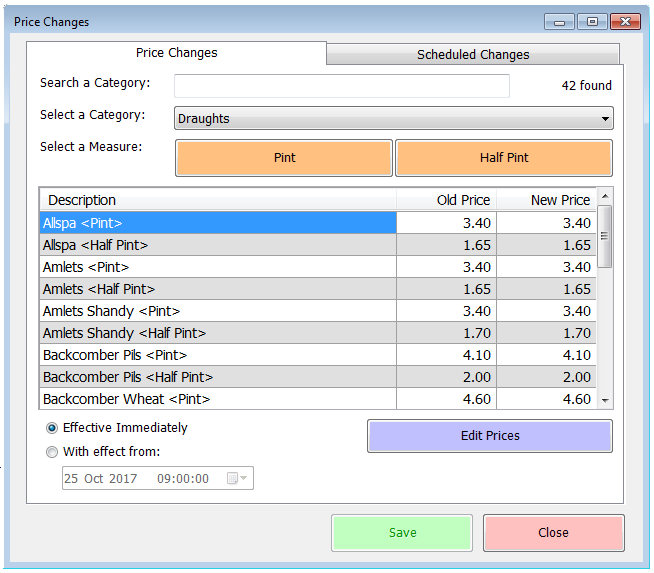 Price Change Category