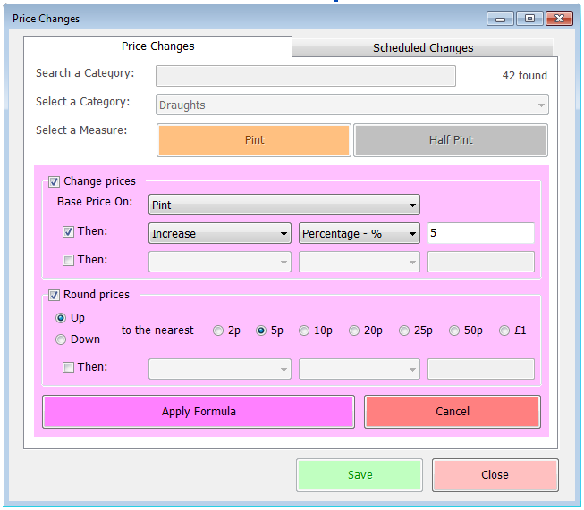 Price Change Formula