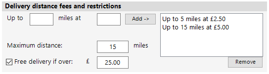 shows delivery setting section