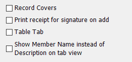 shows tab type option boxes