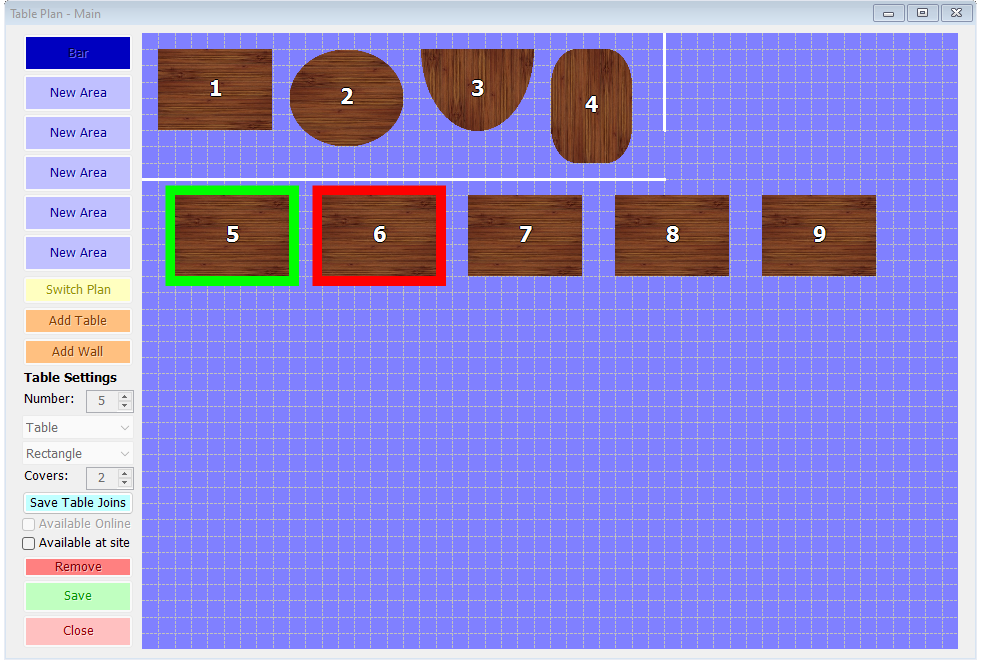 shows table plan while editing table joins